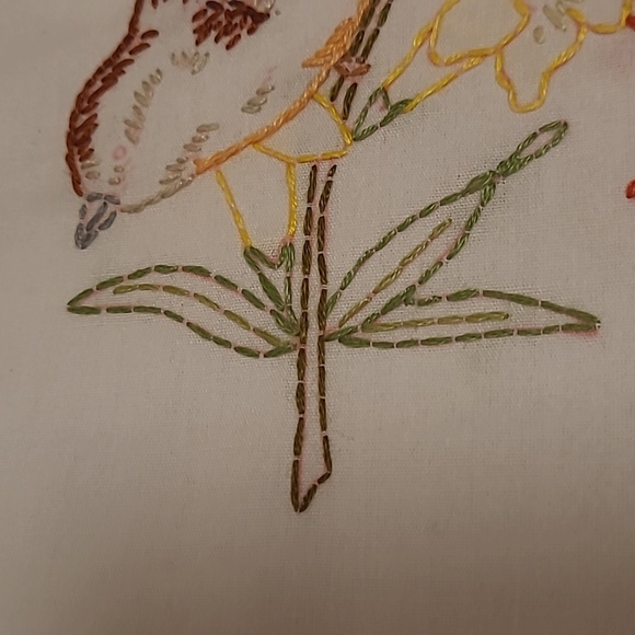 Vintage Hand Stitched South Carolina State Bird & Flower - Picture 3 of 16